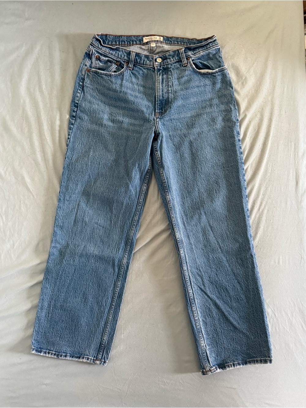 Abercrombie & Fitch Medium Blue Curve Love Low Rise Baggy Jean